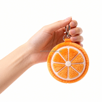Op maat gemaakte pluche sleutelhanger OEM ODM zacht fruit pluche speelgoed sinaasappelschijfje pluche sleutelhanger voor merkartikelen en geschenken