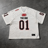 T-shirt de football personnalisé pour homme, style streetwear vintage, coupe oversize, imprimé DTG respirant, en maille tricotée polyester/coton, col en V, manches courtes, 220g