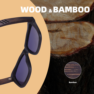 2023 Unisex Retro Custom Logo Bamboo Sunglasses Environmental Protection Timber Products Wholesale <b>Square</b> Brown Bamboo <b>Mirrors</b> - Product Image 2