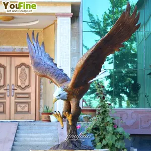 Hand Made casting Sculptures Metal Craft Flying Large Outdoor Bronze Eagle Statues