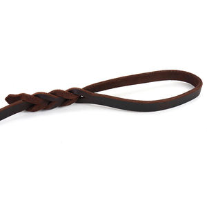 Correa de cuero de vaca trenzada duradera de lujo para entrenamiento de mascotas, correa de cuero para perros con gancho de presión de latón - Product Image 5