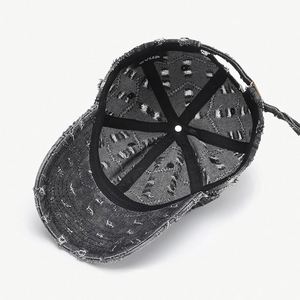 Casquette de baseball unisexe réglable en coton 100% à 6 panneaux, couleur unie délavée, visière incurvée, respirante pour l'extérieur, modèle courant - Product Image 5