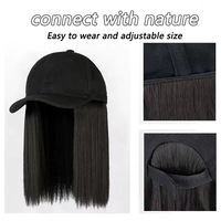 Casquette de perruque pour femme, chapeau de perruque pour femmes, casquette de baseball avec cheveux