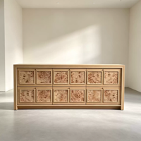 Meuble TV, armoire à chaussures et buffet d'entrée en bois massif de style américain rétro avec finition écorce d'arbre pour salon
