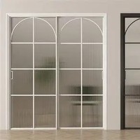Porte coulissante moderne en aluminium certifiée CE, séparateur de pièce, double vitrage trempé, bonne ventilation pour villa