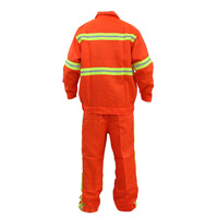 Combinaisons d'assainissement routier de style pompier pour hommes réfléchissantes orange Combinaison de nettoyage d'administration personnalisée pour le travail