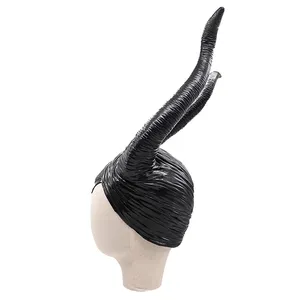 <span class=keywords><strong>Maléfica</strong></span> Sombrero de cuerno de vaca para hombre Halloween Sleeping Beauty Queen Cosplay Cuernos de bruja Sombreros de plástico negro Máscara Accesorios de fiesta - Product Image 5