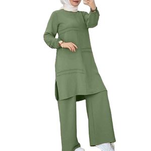 Completo da <span class=keywords><strong>Donna</strong></span> Turco Salwar Kameez, Abito Musulmano a Due Pezzi con Top a Maniche Lunghe e <span class=keywords><strong>Pantaloni</strong></span> - Product Image 1
