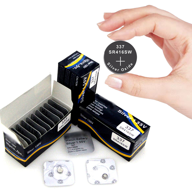 100pcs/lots Button Cell Batteries 1.55V 337 SR416SW Coin Silver Oxide Battery 623 D337 V337 SP337