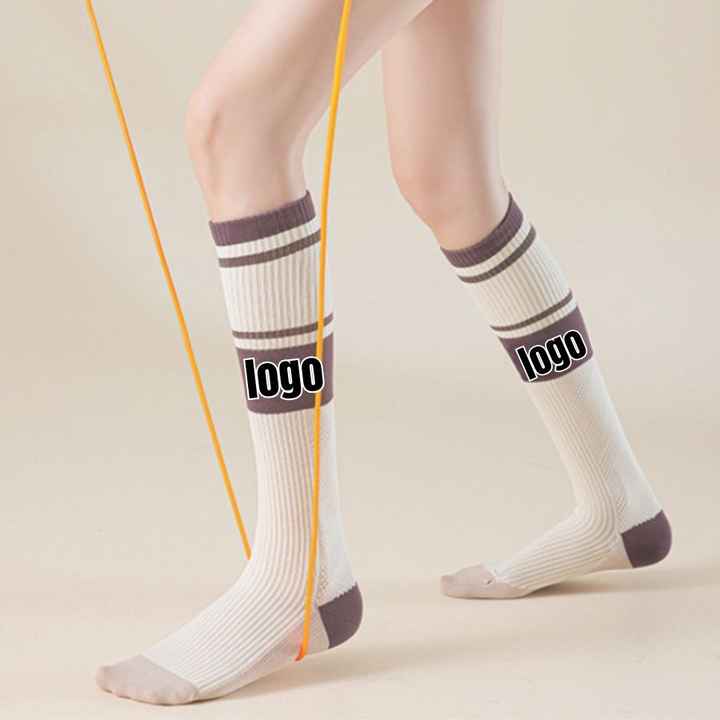 High Sporty Customizable Cotton Compression Socks Breathable Summer Mid ...