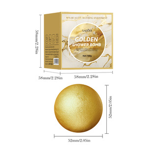Bolas de sales de <span class=keywords><strong>baño</strong></span> de alta calidad, color amarillo dorado, de 100g (bolas que se hunden) para la limpieza corporal - Product Image 5