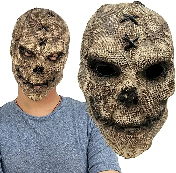 Máscara de Halloween de cráneo terrorífico para hombre y mujer, casco de látex de cara completa, disfraz de terror, utillaje