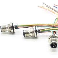 Connecteur de fil M12 A Code mâle étanche prise de montage sur panneau IP67 femelle M12 connecteur 8 broches