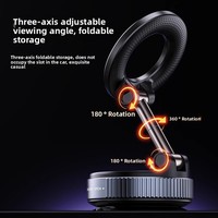 Support Téléphone Magnétique Pliant en Alliage Robuste pour Bureau, Mur, Voiture, Pare-brise, Tableau de Bord