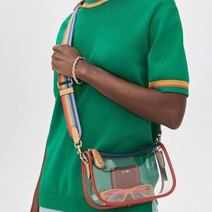Women's Classic Vintage Waterproof Zipper Crossbody/Shoulder Bag Custom <b>Rainbow</b> PVC Summer Autumn Eco-Friendly Portable Stadium - Product Image 5