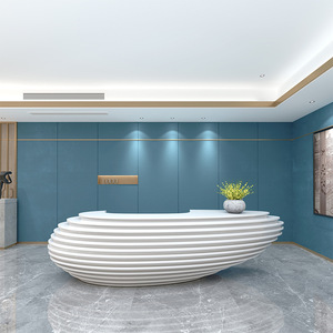 Modern Custom Reception Counter Front Desk Custom Size Color LOGO LED <b>Light</b> for Business Lobby Beauty Salon Office Hotel - Product Image 3