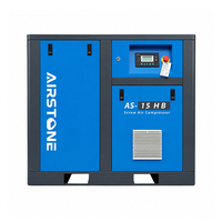 Compresseur d'air rotatif à vis industriel lubrifié à l'huile Airstone 11KW 15HP à vitesse fixe 10Bar 380V à entraînement direct écoénergétique