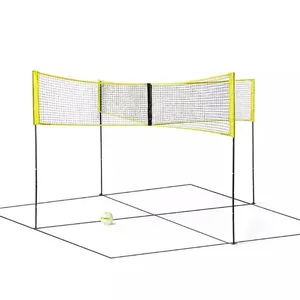 Draagbare Vierweg Beachvolleybal Net Sport Training Net Snel Setup Buiten Tuin Achtertuin Gras Beachvolleybal Net