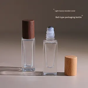 3ml 5ml 6ml 30ml Mini Doldurulabilir Parfüm Roll-on Şişesi Ahşap Kapaklı Roller Toplu Esansiyel Yağ Taşınabilir Kozmetik Boş Cam Şişe - Product Image 2
