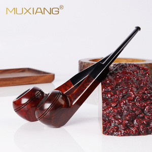 Muxiang Wooden Tobacco Pipe Briarwood 9mm Filter Free Style Straight Handle Bullhead Smoking Pipe - Product Image 1