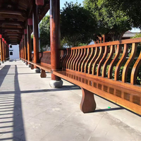 Rampe en bois massif traditionnelle chinoise pour extérieur, jardin, balcon, couloir, Meirenkao, main courante, colonne de temple, garde-corps pour escaliers