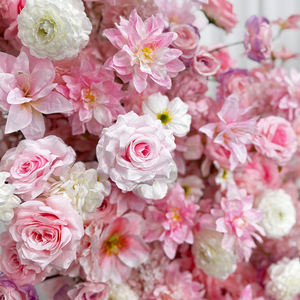 Schmetterlingsförmige Künstliche Blumenarrangements Rosa Seidenblumen-Dekorationen für Hochzeits-Event-Hintergründe und Tischdekoration - Product Image 3