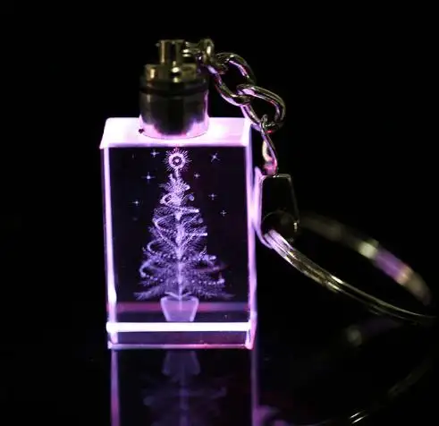 JY индивидуальный дизайн Выгравированный цветной светодиодный Кристалл брелок ручной работы брелки