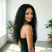 Perruque Lace Front Deep Wave en Cheveux Humains Indiens, Densité 250%, 255g, Pré-épilée, Dentelle HD Transparente, Ligne de Cheveux Naturelle, Trame de Cheveux