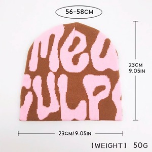 Multi-estilo de moda Otoño hip-hop moda letra Jacquard acrílico personalizado tejido puño gorro - Product Image 6