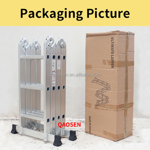 บันไดอลูมิเนียม QAOSEN แบบยืดหดได้ 4x3 ขั้น 12 ขั้น รับน้ำหนักได้ 150 กก. พับได้อเนกประสงค์ สำหรับงานก่อสร้างกลางแจ้ง มาตรฐาน EN131 - Product Image 6