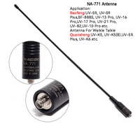 Antenne de talkie-walkie haute flexibilité NA-771 double bande VHF/UHF en ABS, gain 3dBi, idéale pour le camping en extérieur