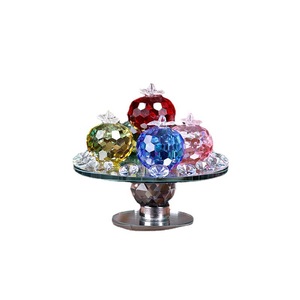Crystal Fruit Plate With Colorful <b>Ornaments</b> For Home Decor Festival Celebration - Product Image 3