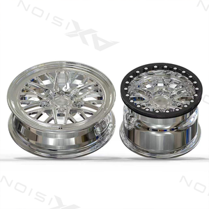 ล้อฟอร์จ Billet Forged Drag ขนาด 17x7 15x10 6x5.5 6x139.7 ขัดเงา ขอบเดี่ยว แบบ Staggered สำหรับรถกระบะ Chevy Silverado GMC Sierra - Product Image 2