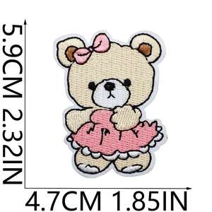 Parche Bordado Termoadhesivo Rosa para el Día de San Valentín, con Diseño de Corazón, Oso, Pastel, Mariposa y Concha, para Bodas, para Niñas - Product Image 3