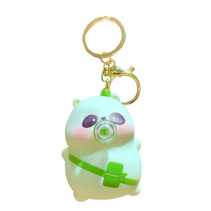 Porte-clés en caoutchouc en forme d'ours de dessin animé étonné qui souffle des bulles, 3,5 cm, pendentif pour sac à dos, ornement à suspendre pour voiture, petit cadeau - Product Image 5
