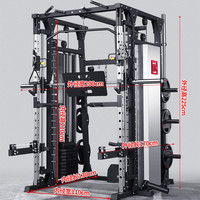 Rack de Sentadillas Multifuncional Comercial para Gimnasio en Casa, Equipo de Fitness Integral con Máquina Smith de Acero de Procesamiento Personalizado