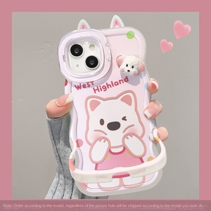 Funda de teléfono de TPU Cute Puppy Doll para <span class=keywords><strong>Apple</strong></span> para iPhone 17 15Pro Max 16 con agarre de soporte doble para mujer - Product Image 6