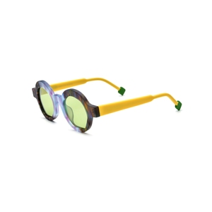 Lunettes de soleil ovales à monture intégrale, monture multicolore, verres miroir, protection UV 100%, style rétro unisexe pour adultes - Product Image 5