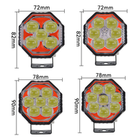 Fari Ausiliari JHS per Moto, Luci LED 8D Lampeggianti, Faro Cubo Fuoristrada con 8 Lenti, Luce di Guida
