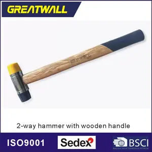 2-way hammer with wooden handle