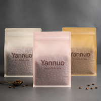 Bolsas de Plástico Personalizadas para Granos de Café, Mate, Esmeriladas, Transparentes, con Fondo Plano, Translúcidas, de 250G, con Válvula y Cierre