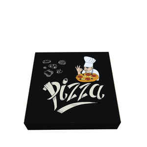 Nhà Sản Xuất Bán Buôn Tùy Chỉnh Bánh Pizza Màu Đen Hộp Giấy Giá Rẻ Giá Sinh Thái Thân Thiện Với Sóng 8 10 12 Inch Bánh Pizza Đóng Gói Hộp Với Logo - Product Image 3