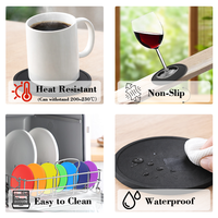 Sous-verres en silicone ronds de 10 cm, écologiques, réutilisables, de qualité supérieure, en stock, personnalisables avec logo pour bars et restaurants