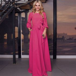 Abito <span class=keywords><strong>da</strong></span> donna elegante abito formale a maniche lunghe abito a-line con cintura in vita <span class=keywords><strong>abbigliamento</strong></span> <span class=keywords><strong>cerimonia</strong></span> di apertura - Product Image 4