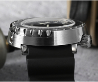 Montre de plongée automatique mécanique pour homme, personnalisée, avec verre saphir, cadran couleur, étanche 20 ATM, bracelet en caoutchouc FKM, style Tuna, en vente