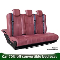 Siège-lit triple pliable pour camping-car avec revêtement en cuir PVC éponge, structure en acier, installation rapide, pour conversion de fourgon