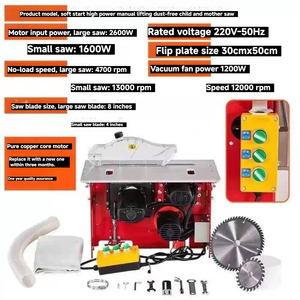 Máquina de carpintería integrada plegable pequeña, sierra de mesa de empuje de precisión multifuncional, Motor Horizontal madre sin polvo y sin curvas - Product Image 6