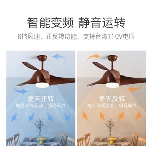 Modern Minimalist <b>Ceiling</b> <b>Fan</b> Light With Led Fixed Blade For Living Room And Dining Room - Product Image 5