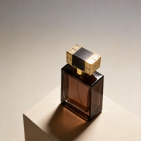 Flacon de parfum carré en verre de luxe vintage haut de gamme, très vendu, 50 ml 100 ml, rechargeable avec boîte d'emballage