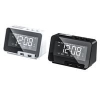 Hotel Wekker Radio Fm Met Slaap Timer Dual Usb Poort Opladen Digitale Led Display Dimmen Instelbare Volume Bt Speaker